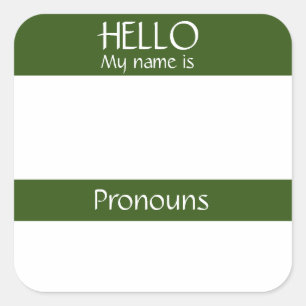 Pegatina de etiqueta de nombre de saludo