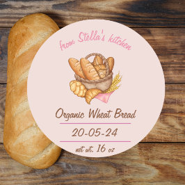 Pegatina de etiqueta de pan casero