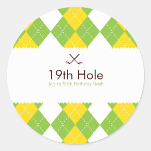 Pegatina de etiqueta de regalo de Golf Argyle