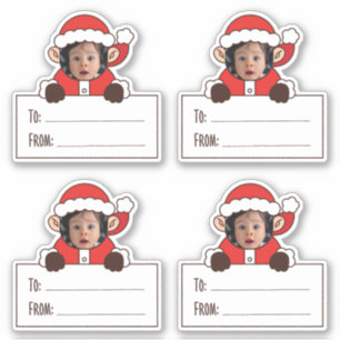 Pegatina de etiqueta de regalo de Papá Noel
