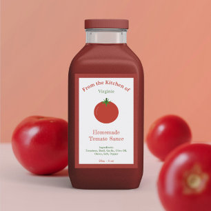 Pegatina de etiquetas de botellas de salsa de toma