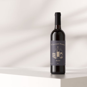 Pegatina de etiquetas de botellas de vino negro y 