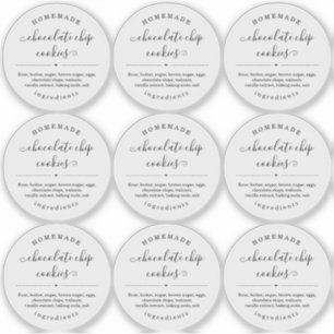 Pegatina de etiquetas de comida casera transparent