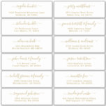 pegatina de etiquetas de dirección de invitado de<br><div class="desc">Fácil de personalizar,  nombres y direcciones / pegatinas individuales de etiquetas de direcciones de envío de bodas para los huéspedes.</div>