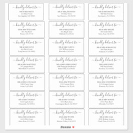 Pegatina de etiquetas de direcciones de boda de in
