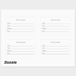 Pegatina de etiquetas de exposición de la Galería