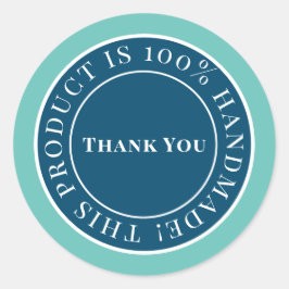 Pegatina de etiquetas de fabricación casera azul