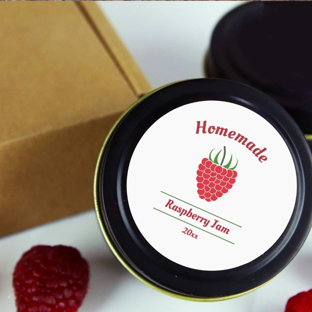 Pegatina de etiquetas de frambuesa editable (Raspberry Jam Label Sticker)