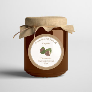 Pegatina de etiquetas de Kraft Rustic Jam o Hazeln