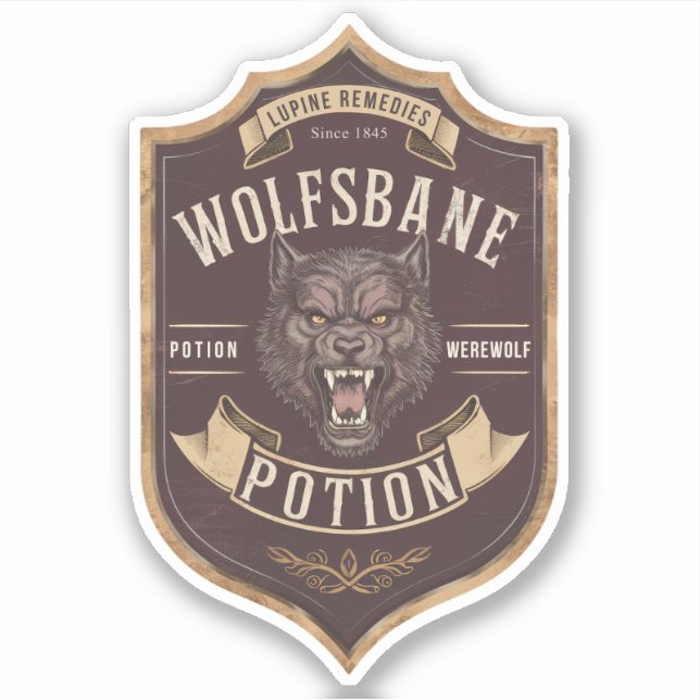 Pegatina de etiquetas de poción Wolfsbane (Anverso)