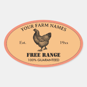 Pegatina de etiquetas de pollo Personalizado de la