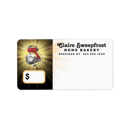 Pegatina de etiquetas de precio de panadería retro