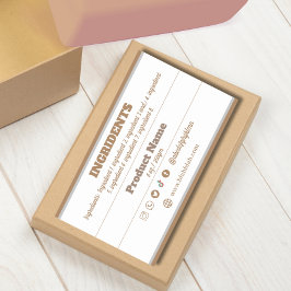 Pegatina de etiquetas de producto ingriento