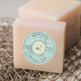 Pegatina de etiquetas de productos a mano con flor