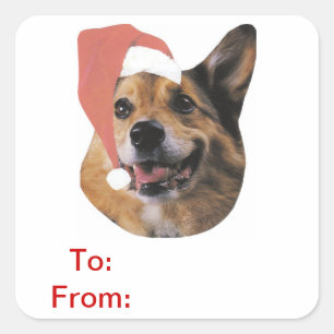 Pegatina de etiquetas de regalo de Corgi galés