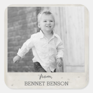 Pegatina de etiquetas de regalo de fotografía de 