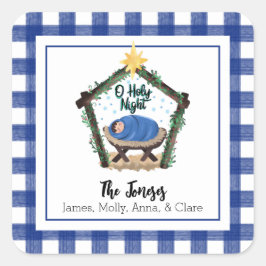 Pegatina de etiquetas de regalo de natividad color