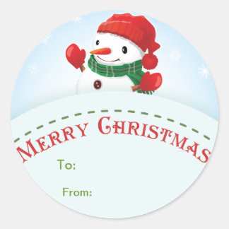 Pegatina de etiquetas de regalo de navidad de Snow