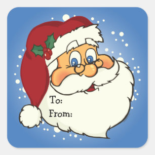 Pegatina de etiquetas de regalo de Santa Claus clá