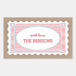 Pegatina de etiquetas de regalo de sello postal de
