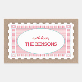 Pegatina de etiquetas de regalo de sello postal de