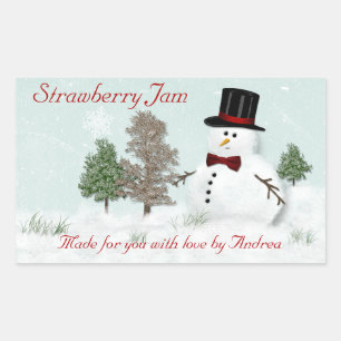 Pegatina de etiquetas de regalo de Snowman o etiqu