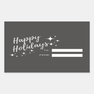 Pegatina de etiquetas de regalo de vacaciones feli