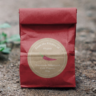 Pegatina de etiquetas Kraft y Rustic Chili Peppers
