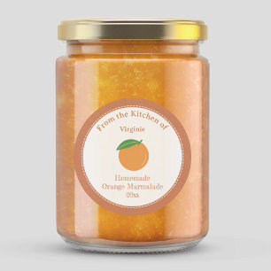 Pegatina de etiquetas Kraft y Rustic Naranja Marma