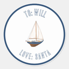 Pegatina de etiquetas Nautical Sail Boat Personali
