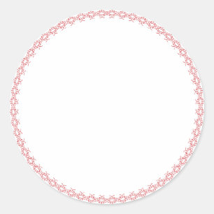 Pegatina de etiquetas redondas en blanco rojo con 