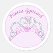 Pegatina de etiquetas rosa "Princesa aprobada"
