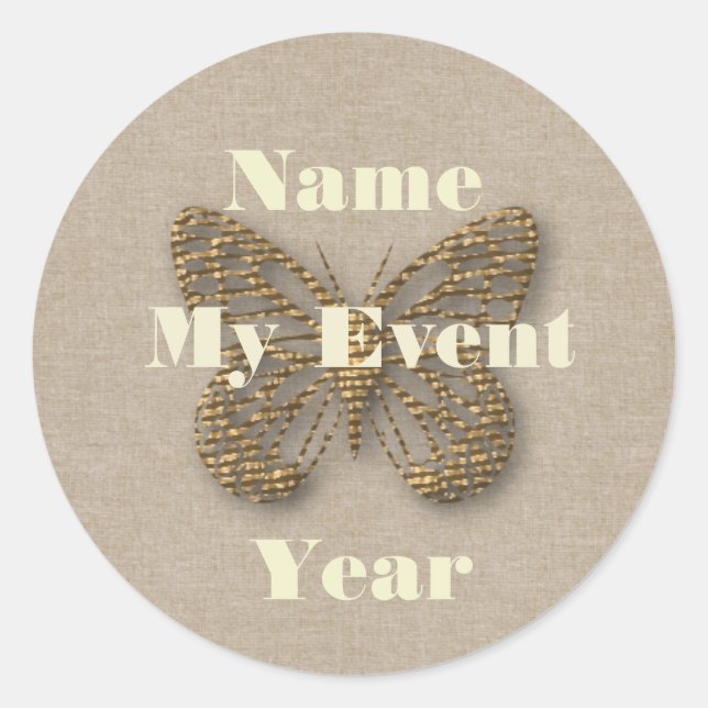 Pegatina de eventos personalizados de mariposa dor (Anverso)