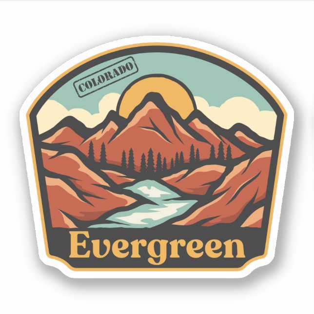 Pegatina de Evergreen, Colorado (Anverso)