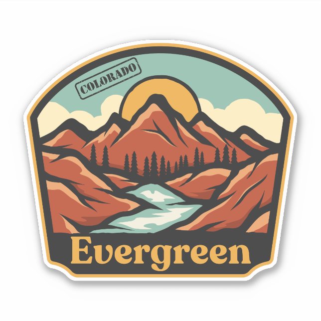 Pegatina de Evergreen, Colorado (Anverso)