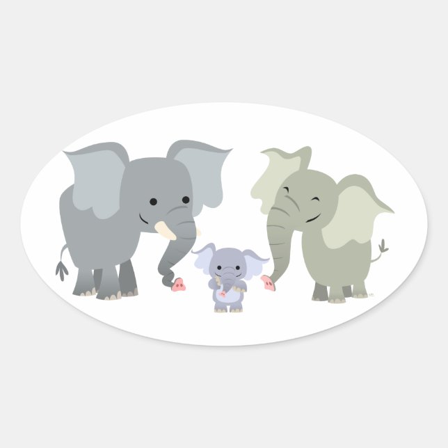 Pegatina de familia de elefante Personalizado lind (Anverso)