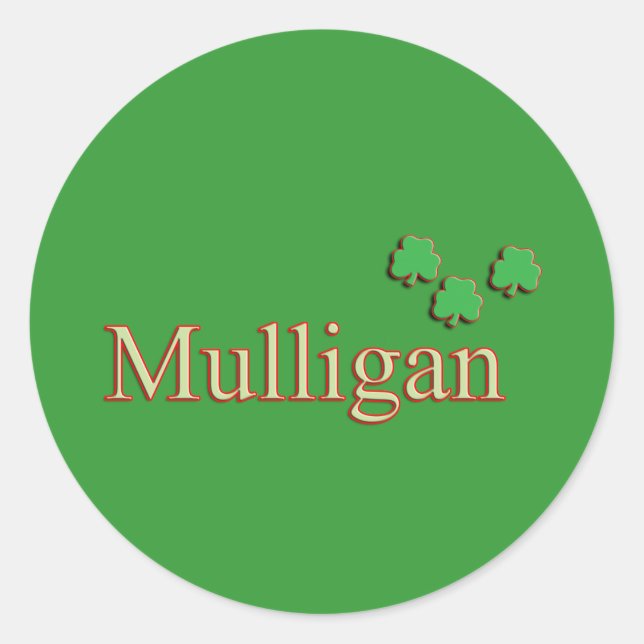 Pegatina de familia Mulligan (Anverso)