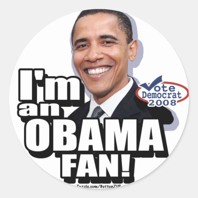 Pegatina de fans de Obama (Anverso)