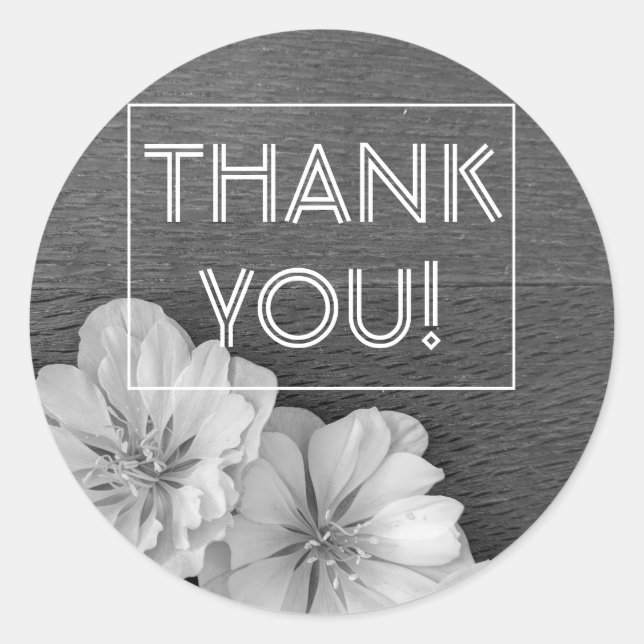 Pegatina de Favor de B & W Garden Hellebore (Anverso)