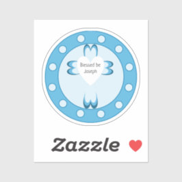 Pegatina de Favor de Bautizo Azul para Niños
