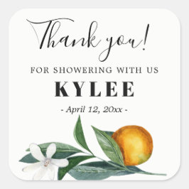 Pegatina de favor de despedida de soltera naranjas