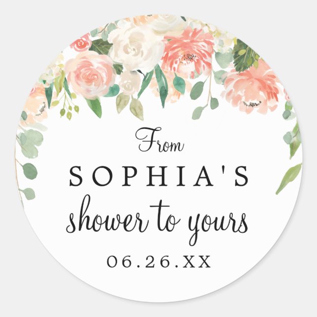 Pegatina de Favor Redondo - Peach Bonito (Anverso)