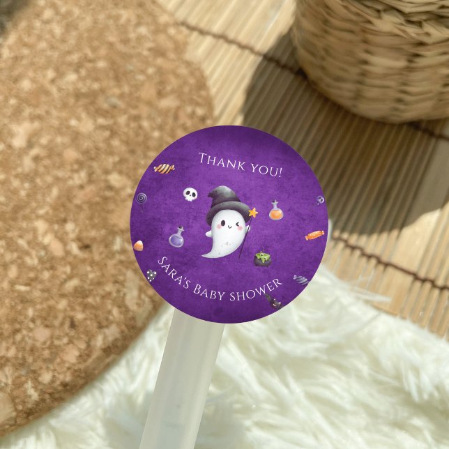 Pegatina de favores de Baby Shower de Little Boo H (Subido por el creador)