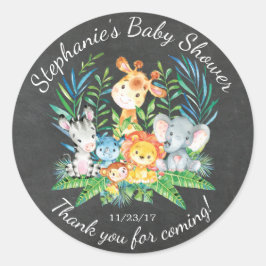 Pegatina de favores de Baby Shower para animales d