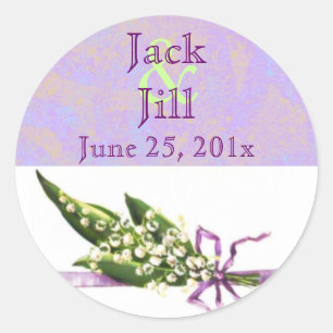 Pegatina de fecha de Lilly of the Valley BRIDAL