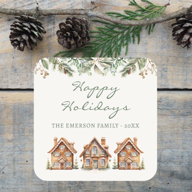 Pegatina de feriado de Gingerbread (Gingerbread Holiday Sticker
)