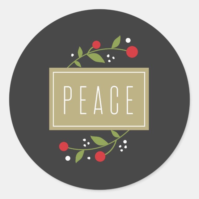Pegatina de feriado de Peace Berries (Anverso)