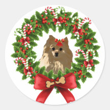 Pegatina de feriado de Pom Wreath