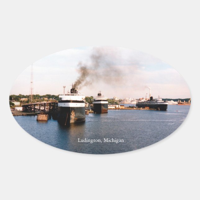 Pegatina de ferries de Ludington (Anverso)