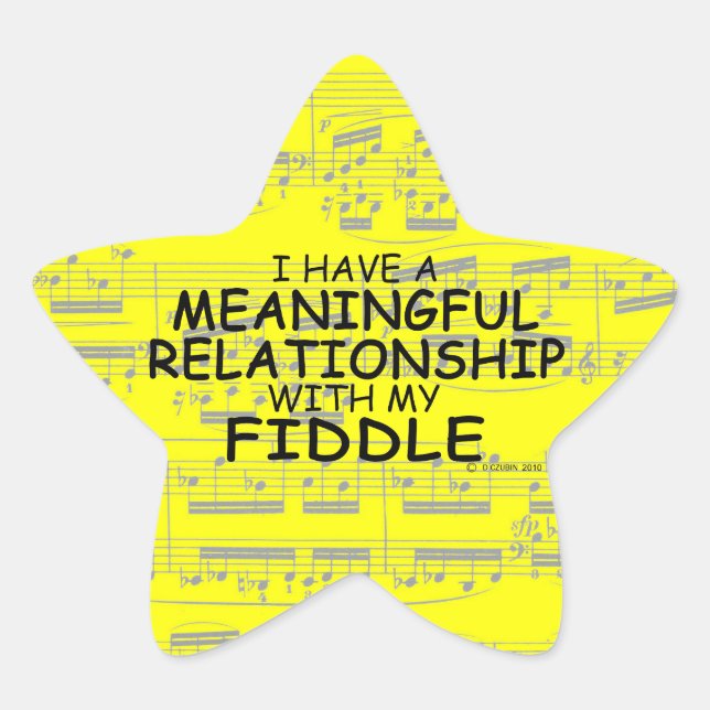 Pegatina de Fiddle Star de Relaciones Significativ (Anverso)